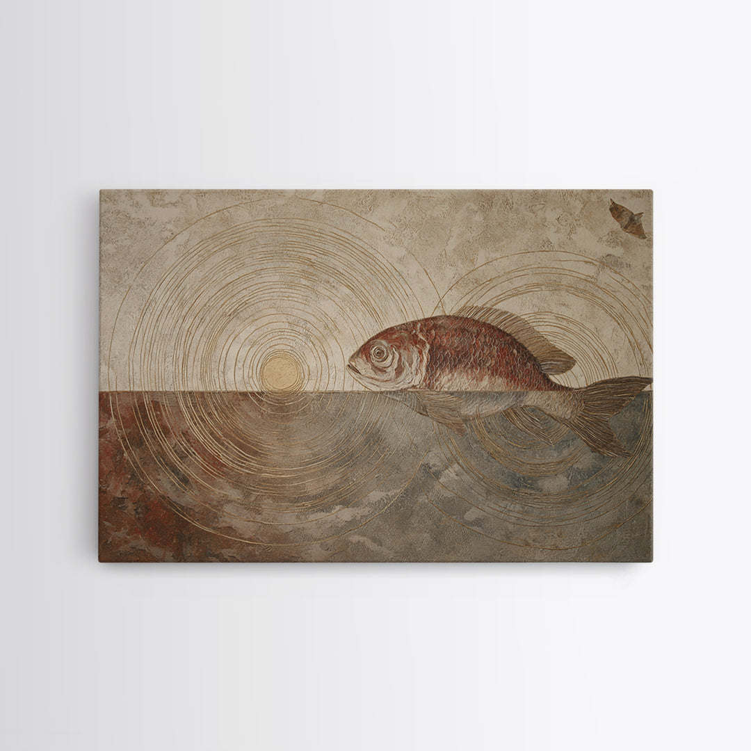 Continuous Line Fish Canvas Print, Line Art, Printable Art, Living Room Decor, Abstract Art, Line, Gallery Wall Art, LIN-3x2-72