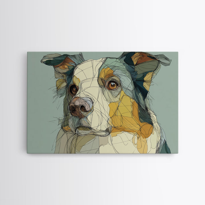 Continuous Line Dog Portrait Canvas Print, Line Art, Home Decor, Living Room Decor, Line, Modern Wall Art, Boho Wall Decor, LIN-3x2-89