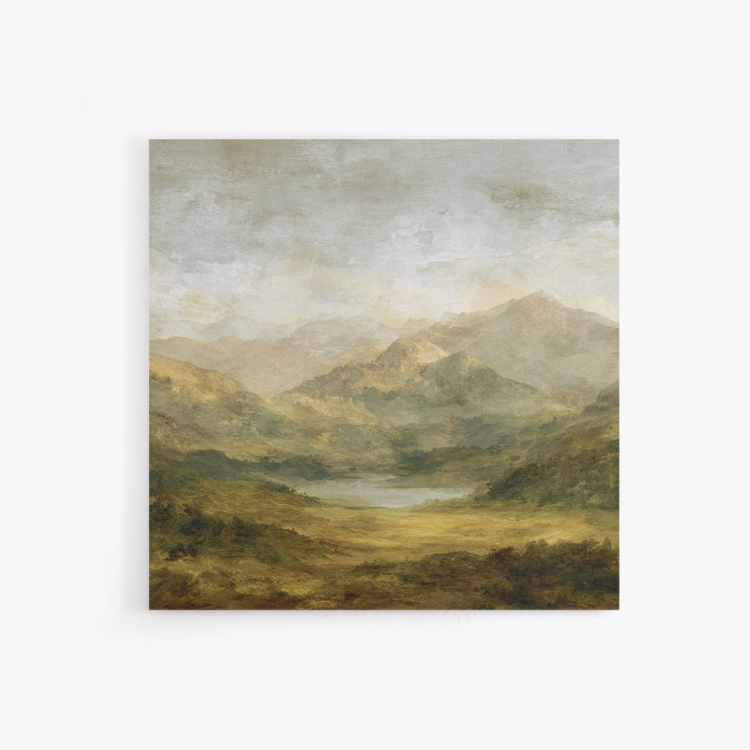 Classic Mountain Panorama for Cozy Interiors Canvas Print, Living Room Art, Abstract Art, Living Room Decor, Living, Boho Decor, LIR-1x1-16