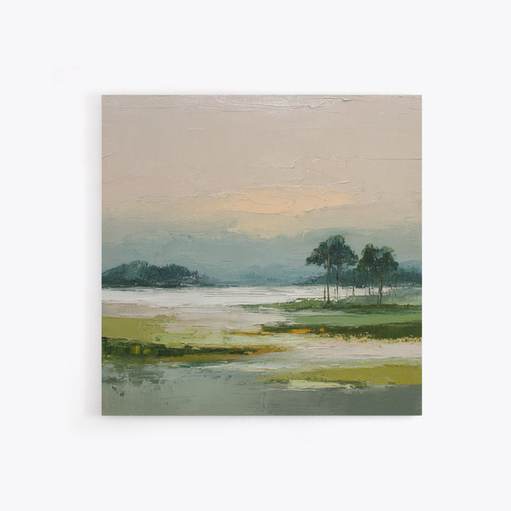 Modern Landscape with Expansive Calm Sky Canvas Print, Living Room Art, Oil Painting, Living Room Decor, Fine Art, Living, LIR-1x1-3