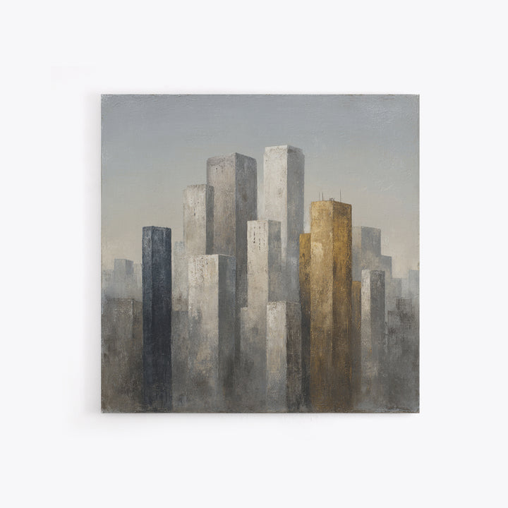 Modern City Skyline Framed Canvas Print, Living Room Art, Modern Wall Art, Living Room Decor, Fine Art, Living, LIR-1x1-46