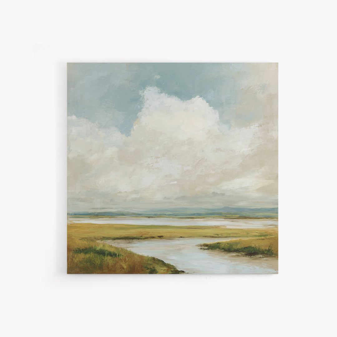 Modern Landscape with Expansive Calm Sky Framed Canvas Print, Living Room Art, Bedroom Wall Art, Living Room Decor, Living, LIR-1x1-51