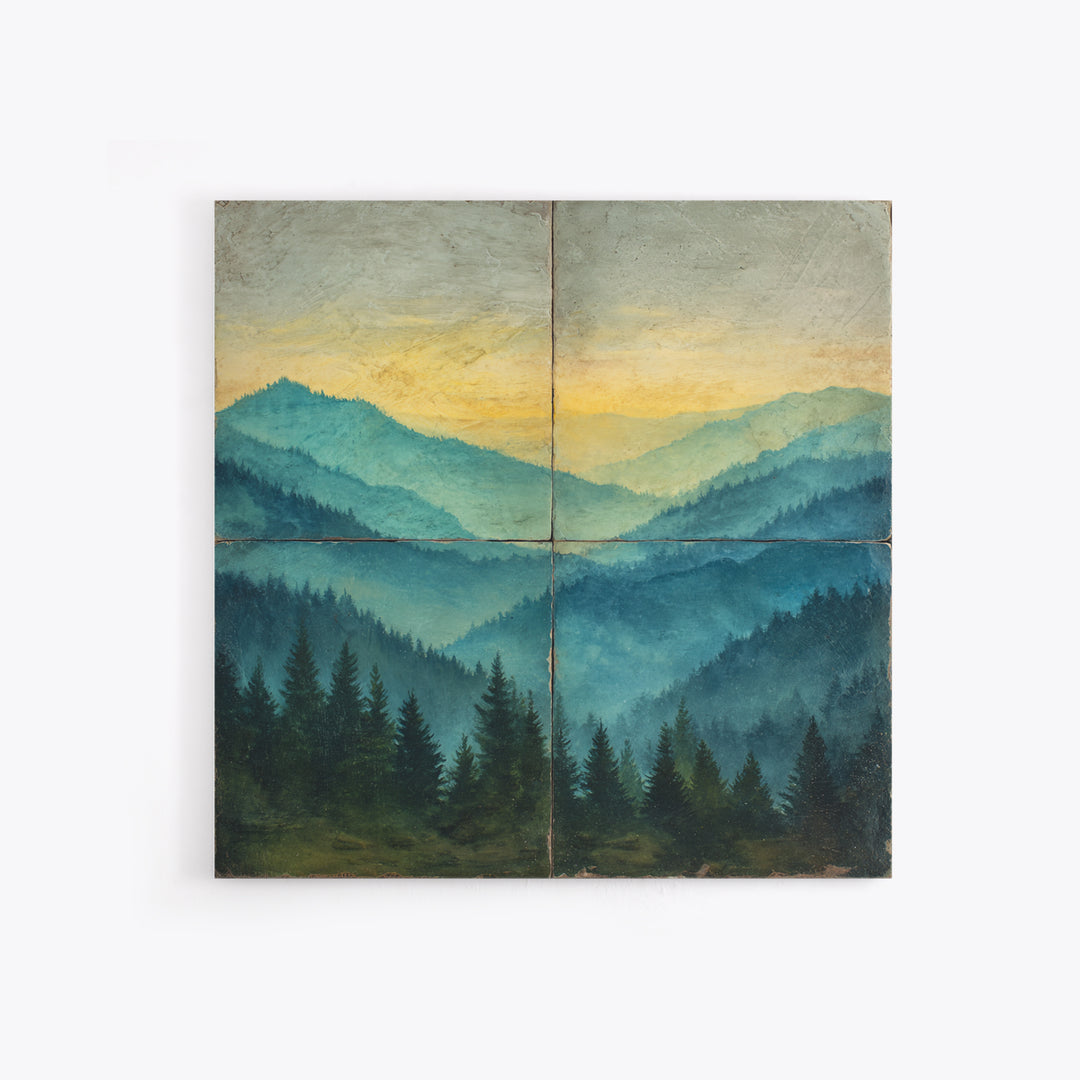 Classic Mountain Panorama for Cozy Interiors Framed Canvas Print, Living Room Art, New Home Gift, Living Room Decor, Living, LIR-1x1-64