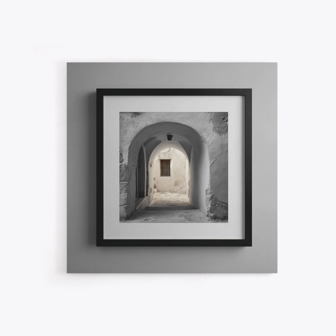 Black and White Architectural Arch Composition Framed Canvas Print, Living Room Art, Boho Decor, Living Room Decor, LIR-1x1-79