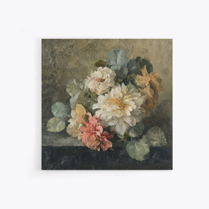 Large Floral Still Life Canvas Print, Living Room Art, Wall Decor, Living Room Decor, Oil Painting, Living, Abstract Art, LIR-1x1-81