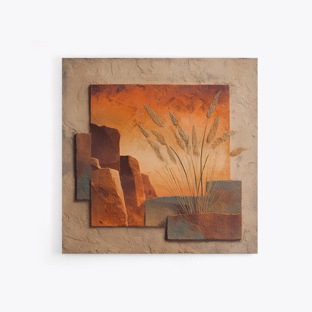 Earthy Desert Landscape Framed Canvas Print, Living Room Art, Dopamine Decor, Living Room Decor, Fine Art, Living, LIR-1x1-84