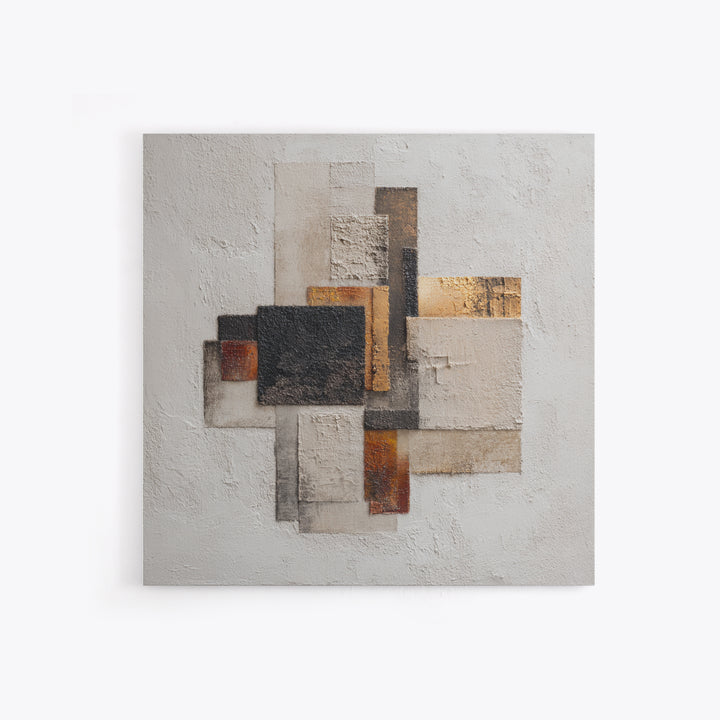 Monochrome Stone Texture Abstraction Framed Canvas Print, Living Room Art, Wall Art, Living Room Decor, Abstract Art, Living, LIR-1x1-93