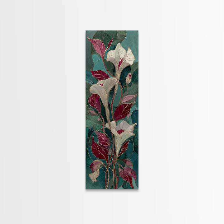 Botanical Vase Painting Canvas Print, Living Room Art, Gallery Decor, Living Room Decor, Fine Art, Living, Wall Art, Home Decor, LIR-1x3-14