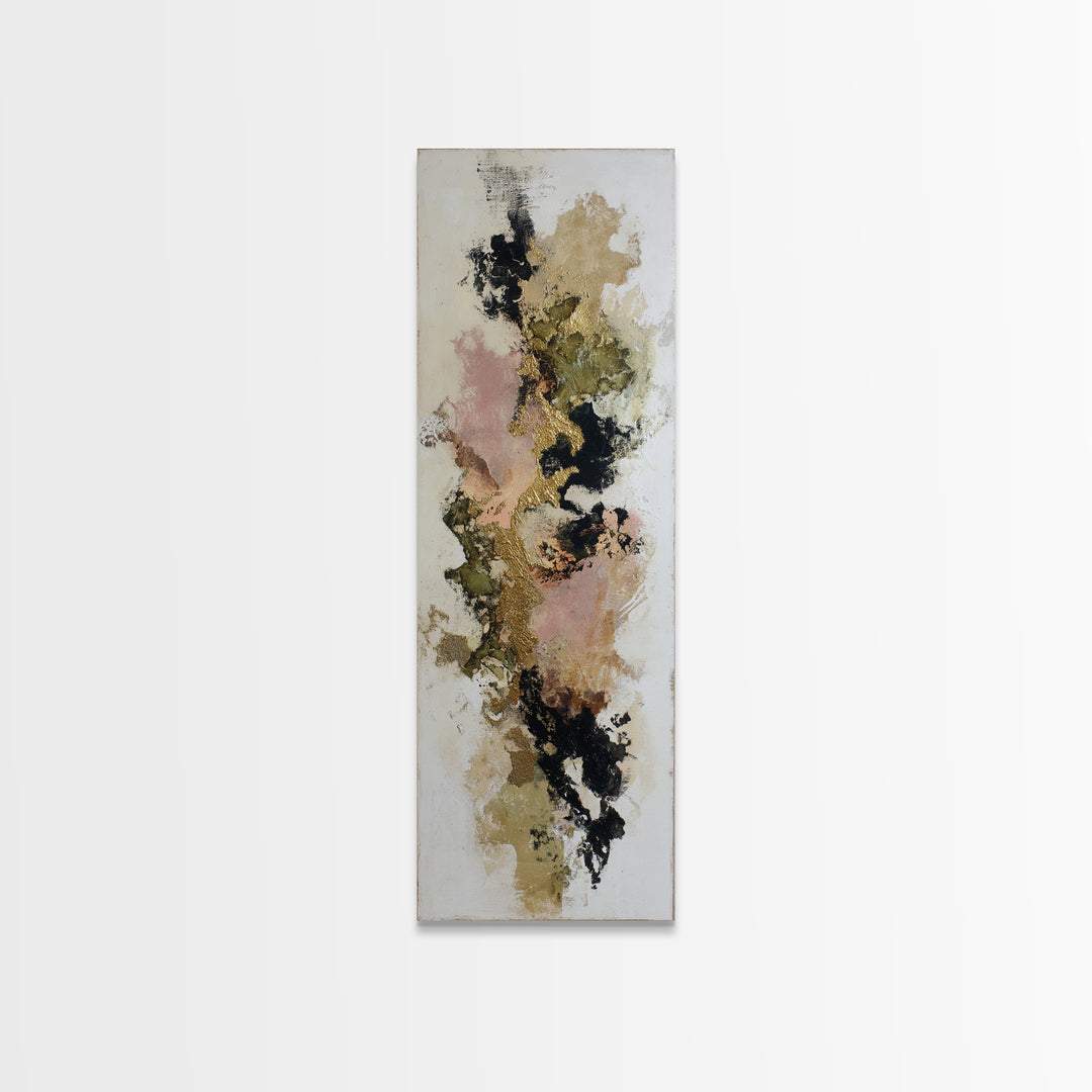 Gold Accented Abstract Brushwork Canvas Print, Living Room Art, Living Room Wall Art, Living Room Decor, Abstract Art, Living, LIR-1x3-2