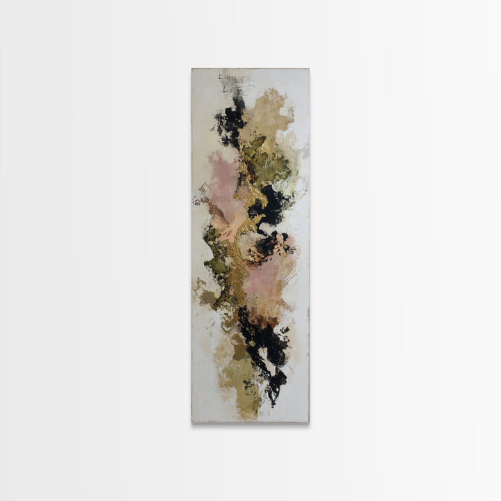 Gold Accented Abstract Brushwork Canvas Print, Living Room Art, Living Room Wall Art, Living Room Decor, Abstract Art, Living, LIR-1x3-2