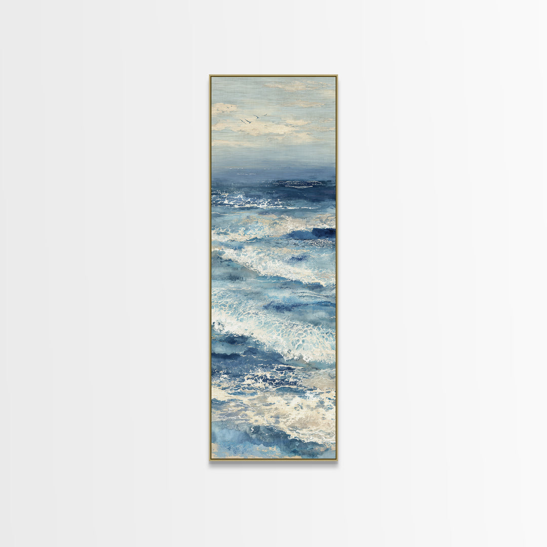 Coastal Aerial Shoreline Canvas Print, Living Room Art, Large Wall Art, Living Room Decor, Fine Art, Living, Dopamine Decor, LIR-1x3-23