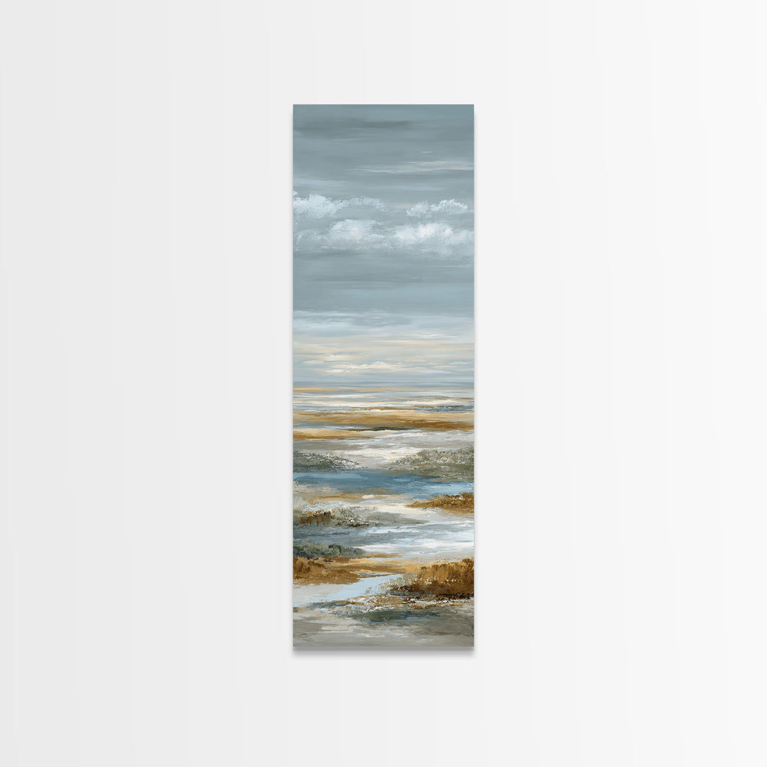 Modern Landscape with Expansive Calm Sky Canvas Print, Living Room Art, Apartment Decor, Living Room Decor, Oil Painting, LIR-1x3-39
