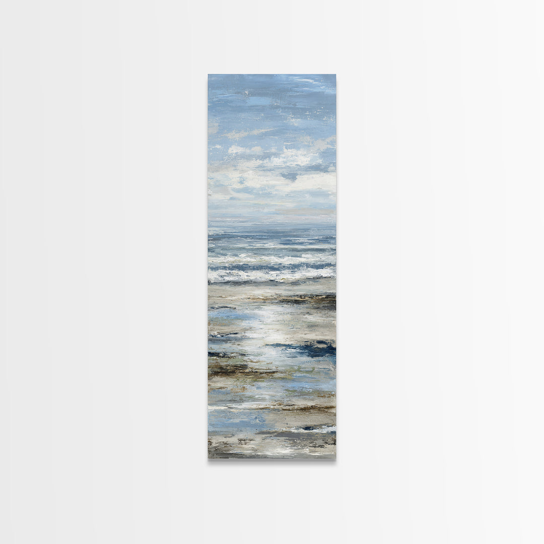 Moody Seascape for Dramatic Focal Point Canvas Print, Living Room Art, Neutral Decor, Living Room Decor, Fine Art, Living, LIR-1x3-42