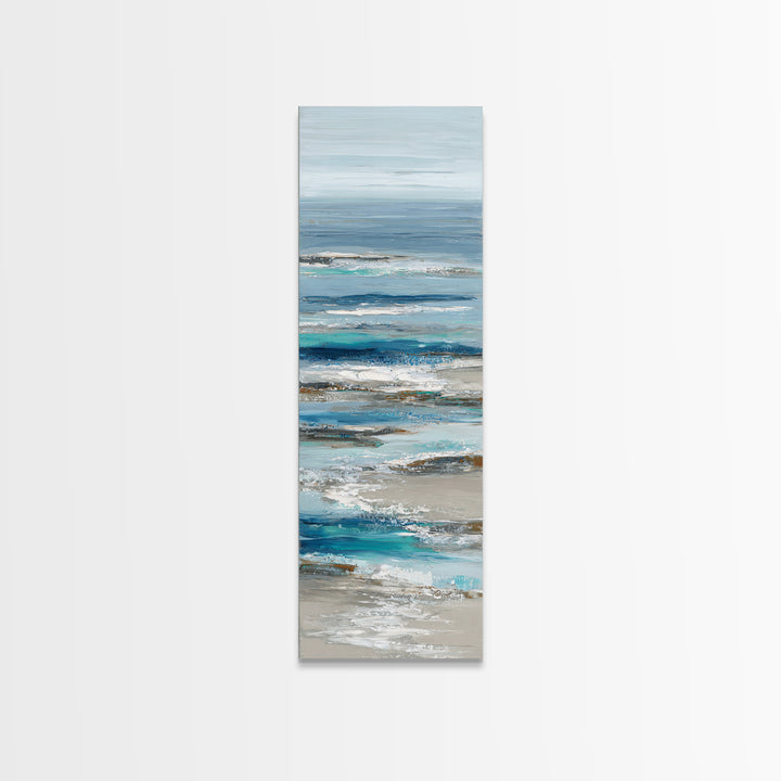Coastal Aerial Shoreline Framed Canvas Print, Living Room Art, Pet Portraits, Living Room Decor, Living, Neutral Decor, LIR-1x3-47