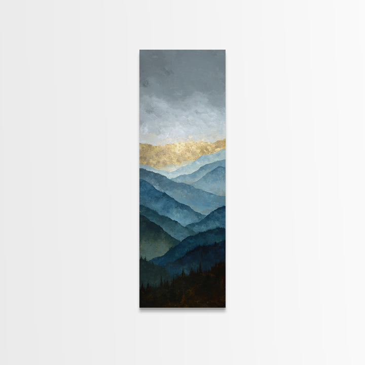 Classic Mountain Panorama for Cozy Interiors Canvas Print, Living Room Art, Mid Century Modern, Living Room Decor, Living, LIR-1x3-52