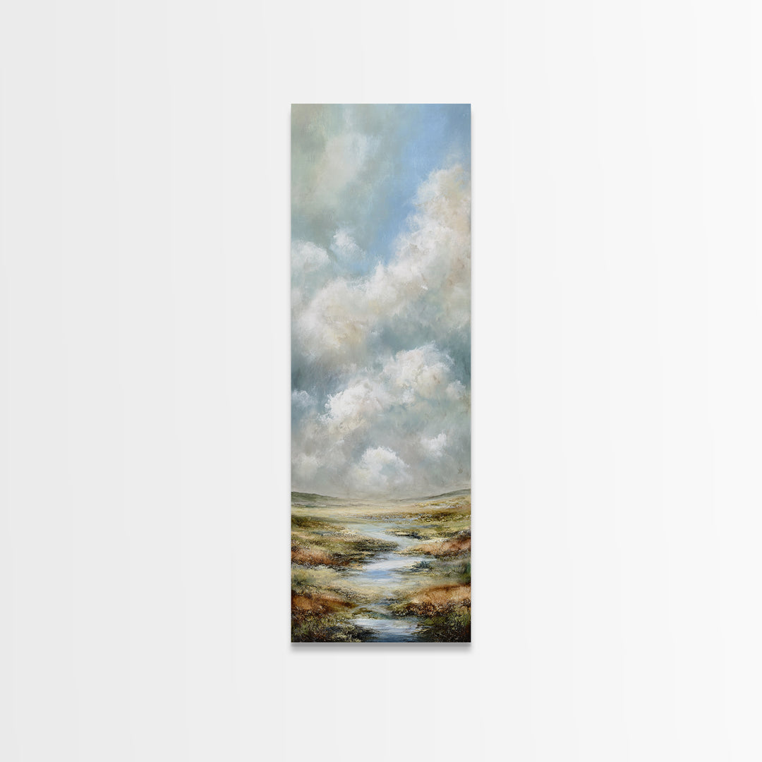 Large Cloudscape with Gentle Movement Canvas Print, Living Room Art, Mid Century Modern, Living Room Decor, Fine Art, Living, LIR-1x3-7