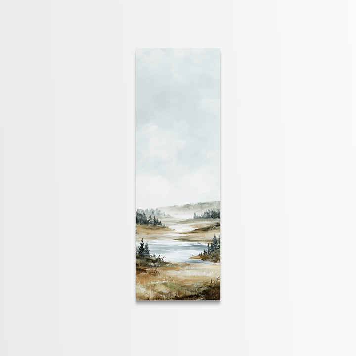 Minimal Scandinavian Forest Canvas Print, Living Room Art, Digital Wall Art, Living Room Decor, Oil Painting, Living, LIR-1x3-73