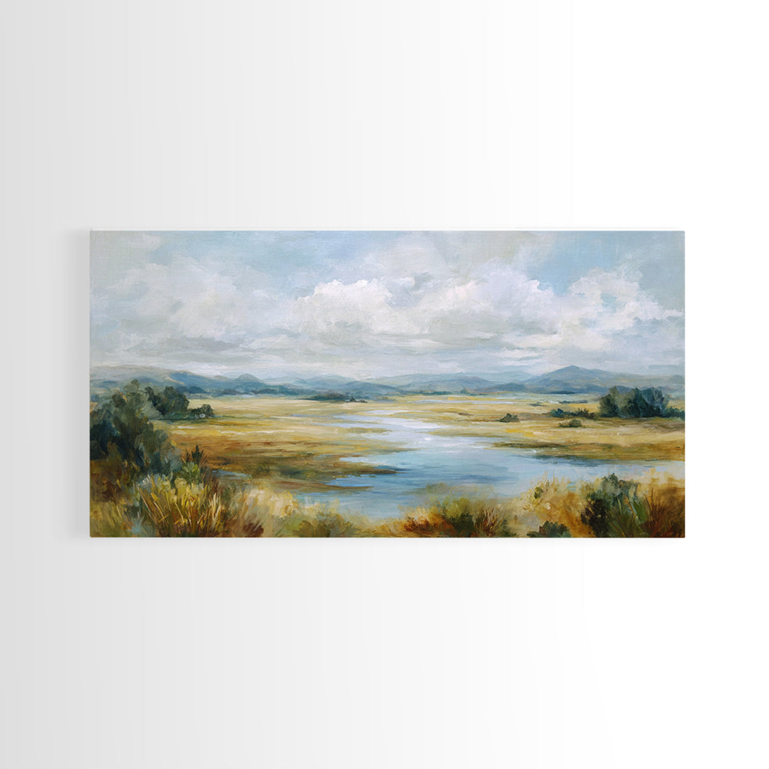 Quiet Meadow Landscape Framed Canvas Print, Living Room Art, Living Room Wall Art, Living Room Decor, Fine Art, Living, LIR-2x1-19