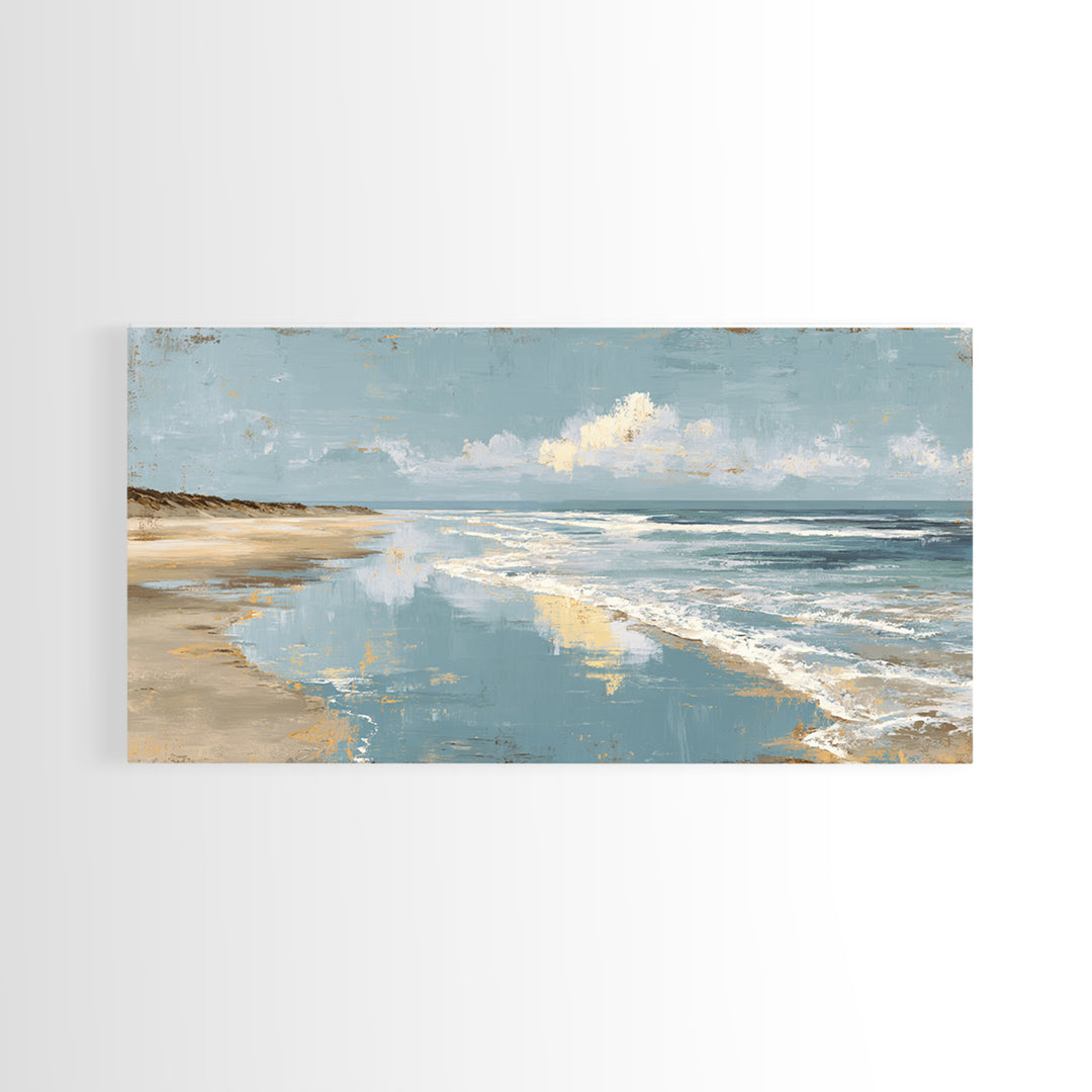 Moody Seascape for Dramatic Focal Point Canvas Print, Living Room Art, Living Room Decor, Abstract Art, Living, LIR-2x1-2