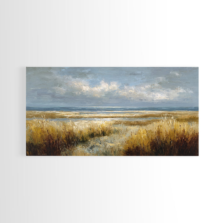 Modern Landscape with Expansive Calm Sky Framed Canvas Print, Living Room Art, Printable Wall Art, Living Room Decor, Living, LIR-2x1-23