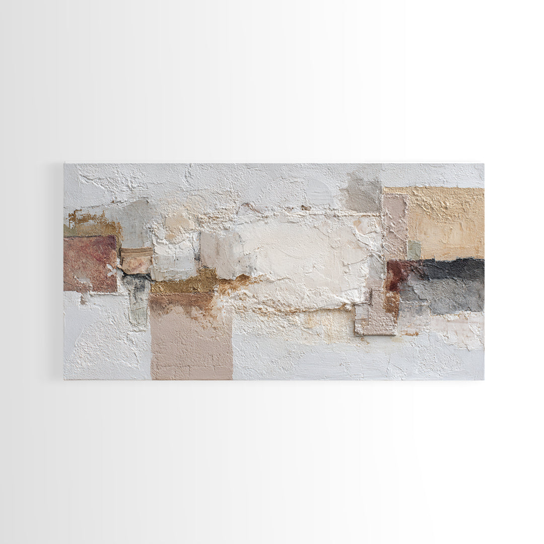 Textured Plaster Abstract Framed Canvas Print, Living Room Art, Printable, Living Room Decor, Fine Art, Living, Printable Art, LIR-2x1-25