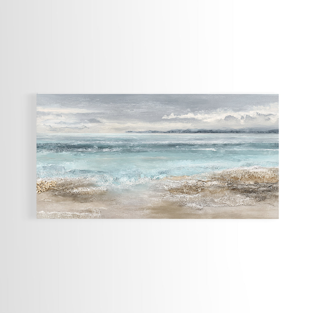 Moody Seascape for Dramatic Focal Point Canvas Print, Living Room Art, Living Room Decor, Abstract Art, Living, LIR-2x1-26