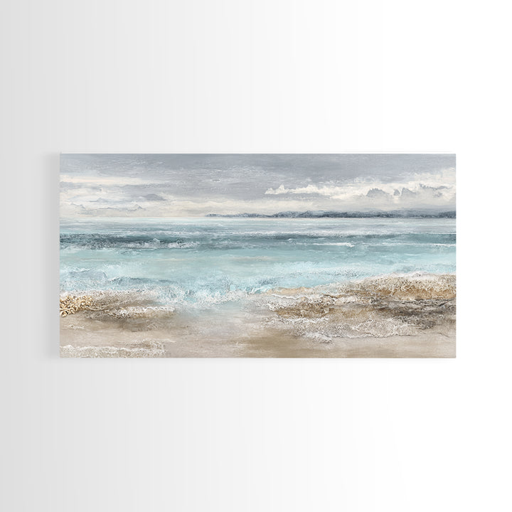 Moody Seascape for Dramatic Focal Point Canvas Print, Living Room Art, Living Room Decor, Abstract Art, Living, LIR-2x1-26