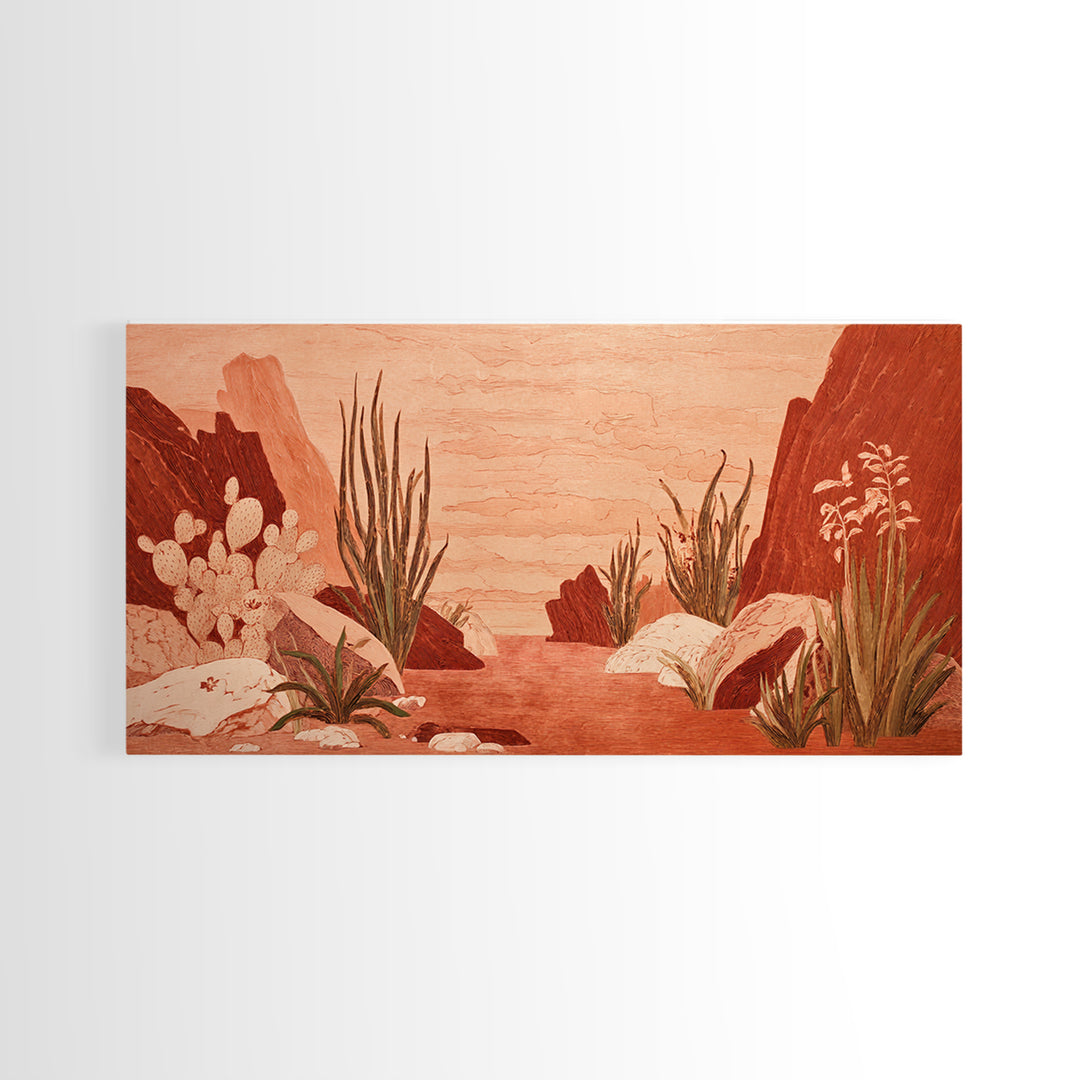 Earthy Desert Landscape Canvas Print, Living Room Art, Wall Art, Living Room Decor, Fine Art, Living, Digital Wall Art, LIR-2x1-32