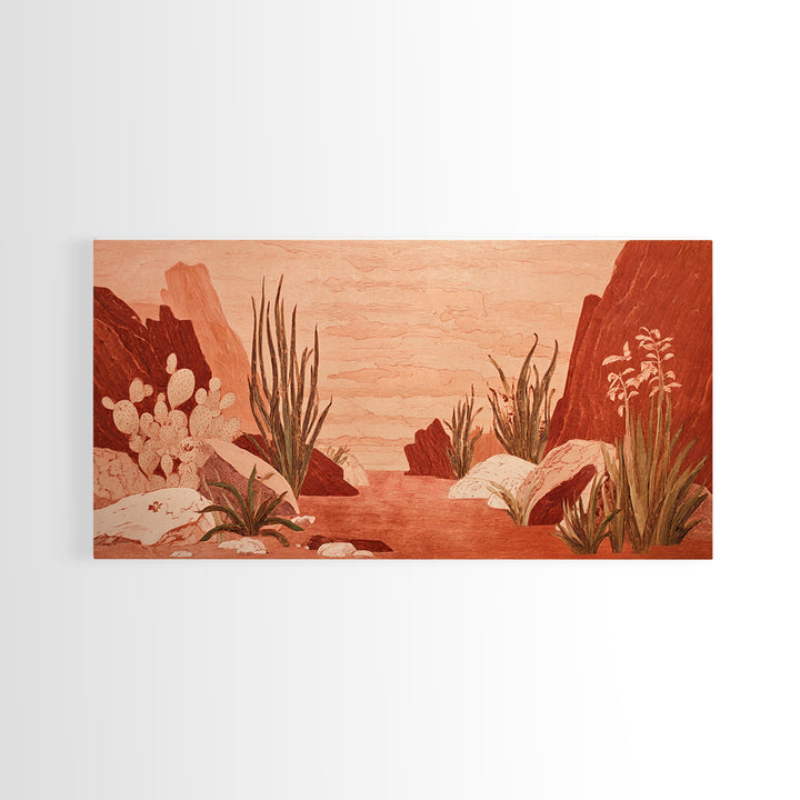 Earthy Desert Landscape Canvas Print, Living Room Art, Wall Art, Living Room Decor, Fine Art, Living, Digital Wall Art, LIR-2x1-32