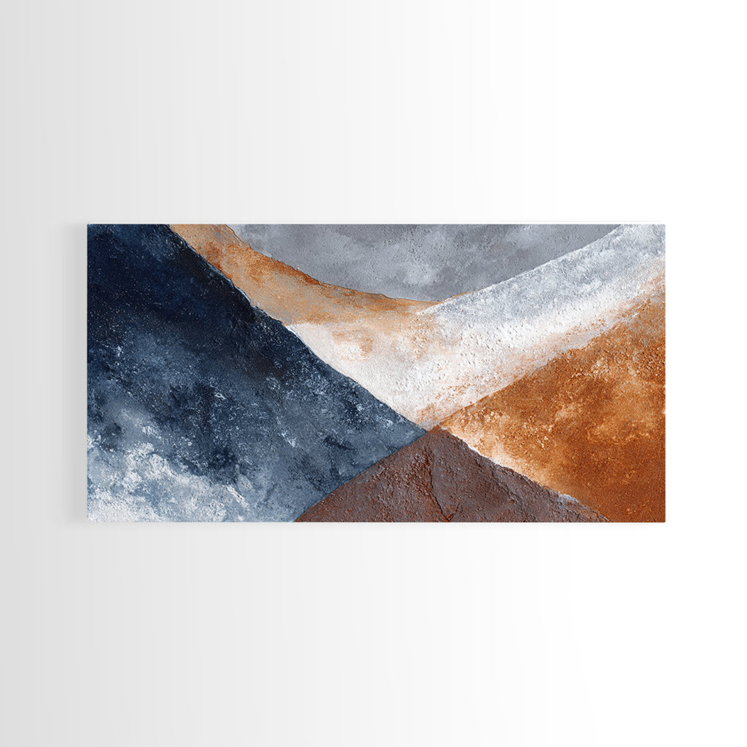 Monochrome Stone Texture Abstraction Canvas Print, Living Room Art, Art Print, Living Room Decor, Abstract Art, Living, LIR-2x1-41