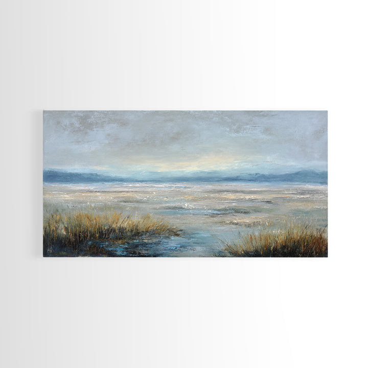 Quiet Meadow Landscape Framed Canvas Print, Living Room Art, Printable, Living Room Decor, Oil Painting, Living, Printable Art, LIR-2x1-43
