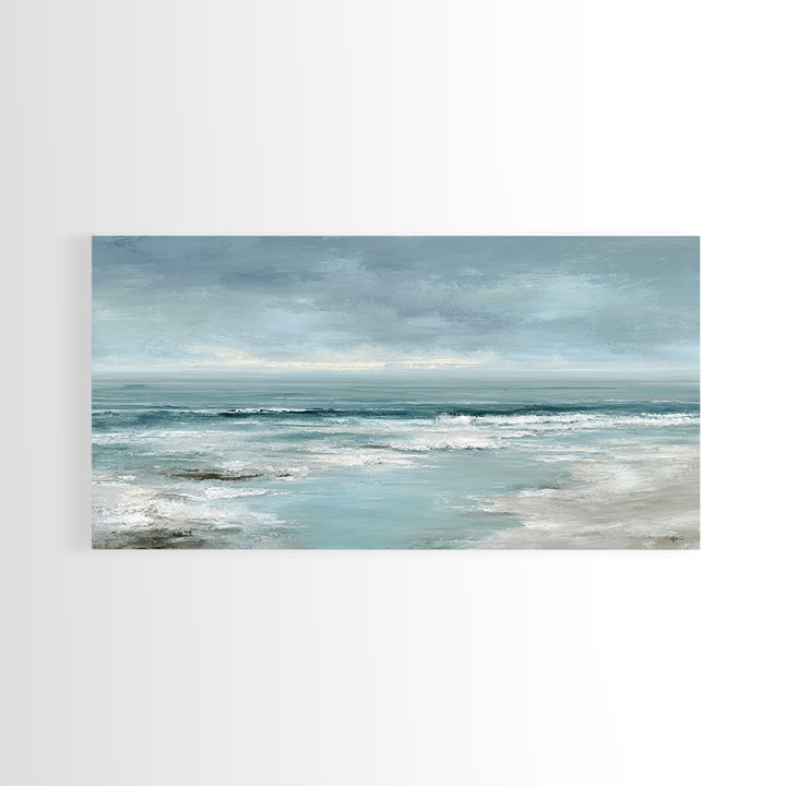 Moody Seascape for Dramatic Focal Point Framed Canvas Print, Living Room Art, Wall Decor, Living Room Decor, Fine Art, Living, LIR-2x1-50