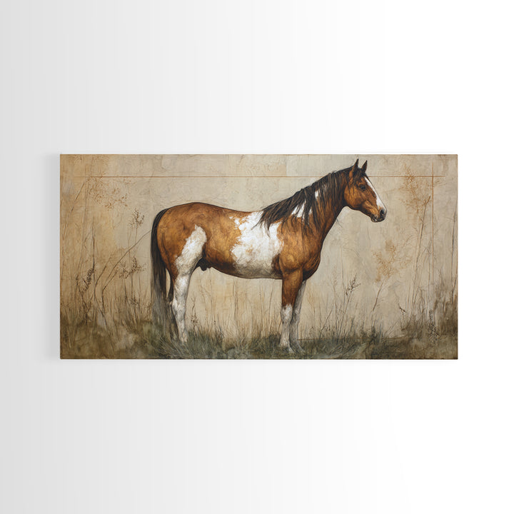 Contemporary Horse Portrait Canvas Print, Living Room Art, Painting, Living Room Decor, Fine Art, Living, Bedroom Decor, LIR-2x1-54