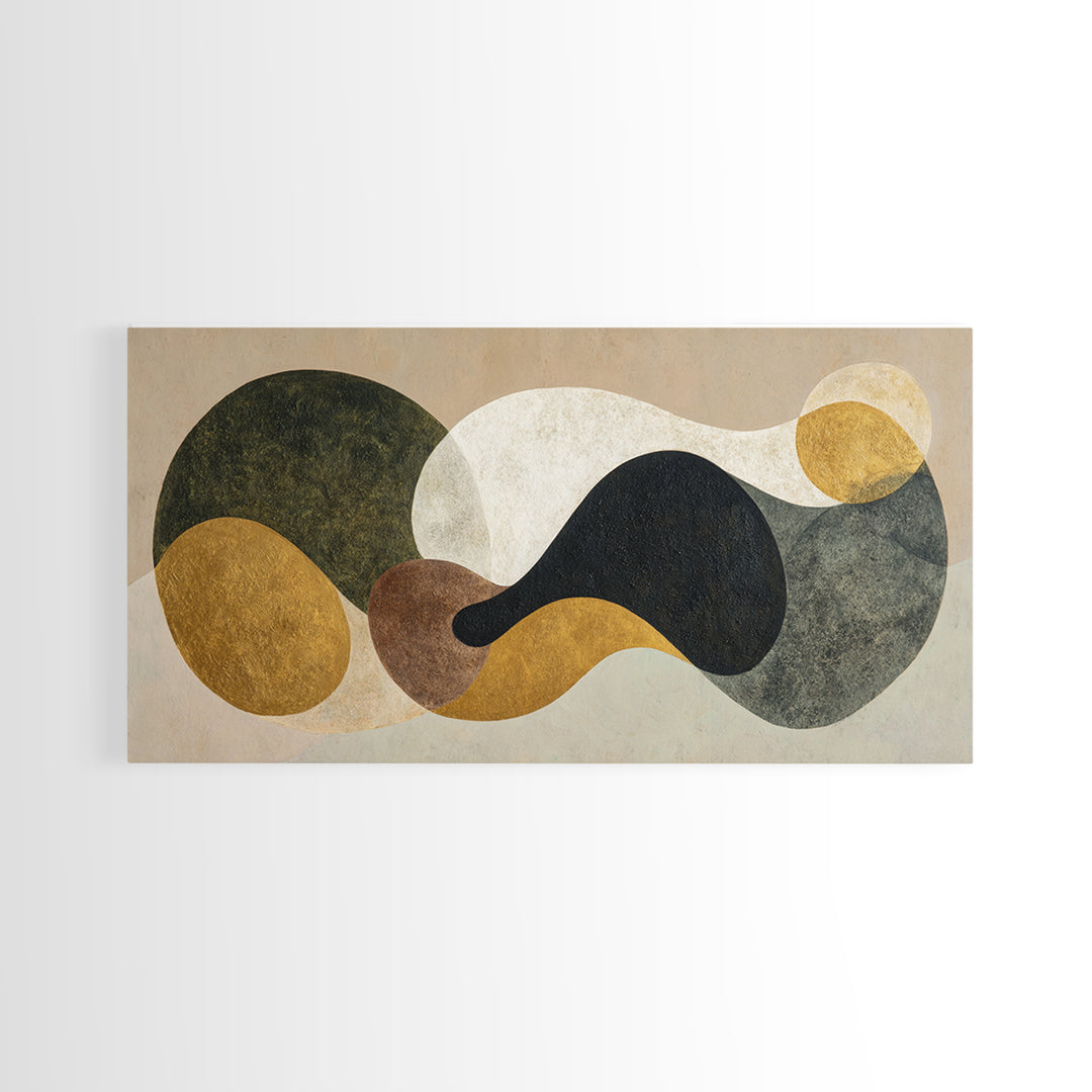 Abstract Organic Shapes Framed Canvas Print, Living Room Art, Abstract Wall Art, Living Room Decor, Abstract Art, Living, LIR-2x1-59