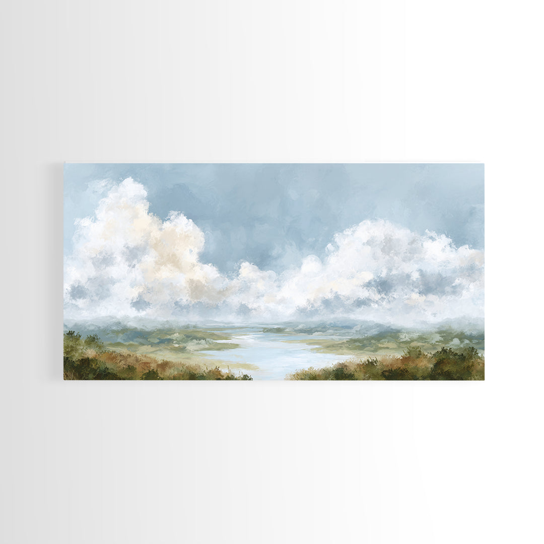 Large Cloudscape with Gentle Movement Canvas Print, Living Room Art, New Home Gift, Living Room Decor, Fine Art, Living, LIR-2x1-63