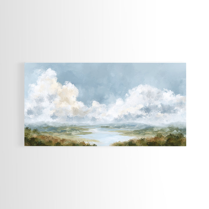 Large Cloudscape with Gentle Movement Canvas Print, Living Room Art, New Home Gift, Living Room Decor, Fine Art, Living, LIR-2x1-63
