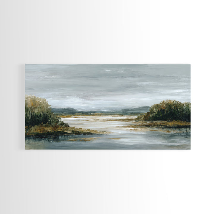 Quiet Meadow Landscape Framed Canvas Print, Living Room Art, Gallery Decor, Living Room Decor, Fine Art, Living, Wall Art, LIR-2x1-67
