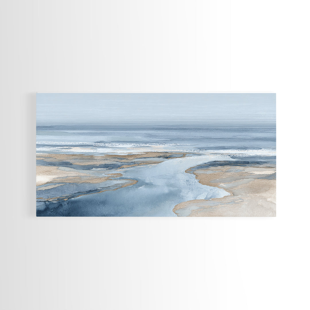 Coastal Aerial Shoreline Framed Canvas Print, Living Room Art, Digital Prints, Living Room Decor, Living, Apartment Decor, LIR-2x1-7
