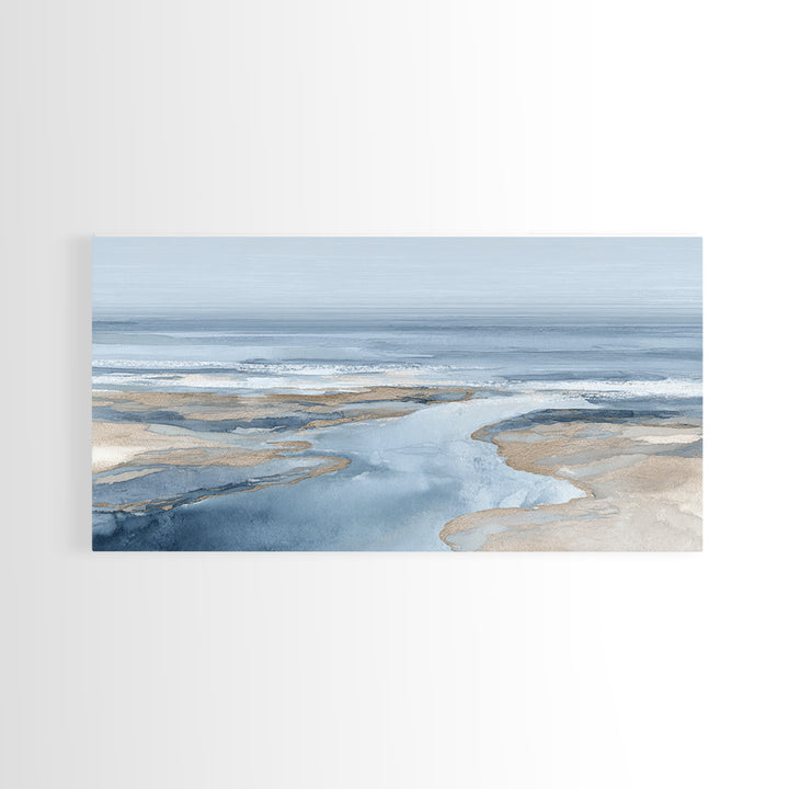 Coastal Aerial Shoreline Framed Canvas Print, Living Room Art, Digital Prints, Living Room Decor, Living, Apartment Decor, LIR-2x1-7