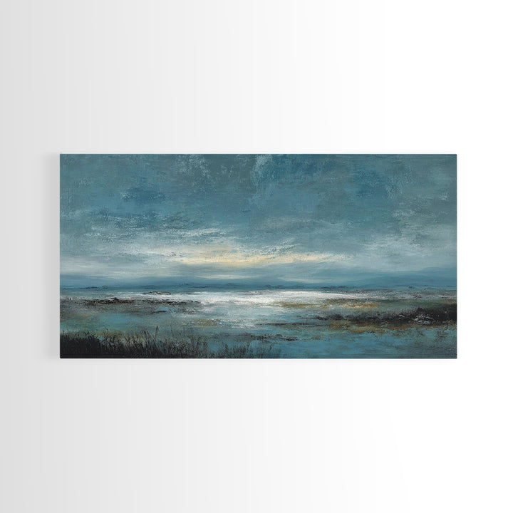 Modern Landscape with Expansive Calm Sky Canvas Print, Living Room Art, Dopamine Decor, Living Room Decor, Fine Art, Living, LIR-2x1-71