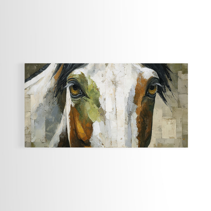 Contemporary Horse Portrait Canvas Print, Living Room Art, Painting, Living Room Decor, Fine Art, Living, Bedroom Decor, LIR-2x1-78