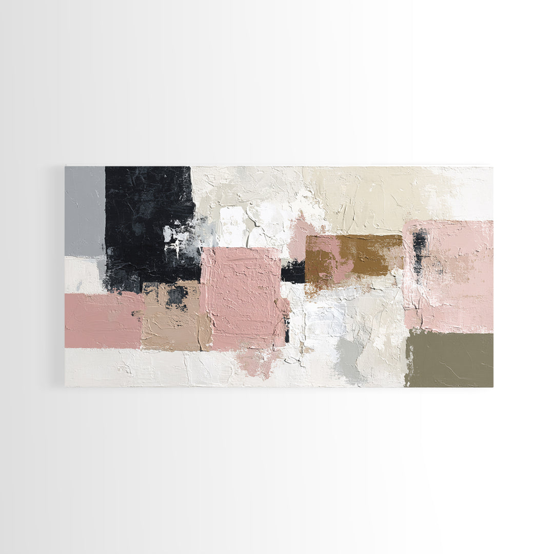 Monochrome Stone Texture Abstraction Canvas Print, Living Room Art, Apartment Decor, Living Room Decor, Fine Art, Living, LIR-2x1-89
