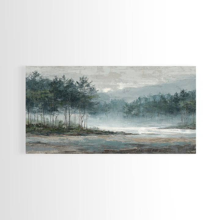Minimal Scandinavian Forest Framed Canvas Print, Living Room Art, Painting, Living Room Decor, Fine Art, Living, Bedroom Decor, LIR-2x1-9