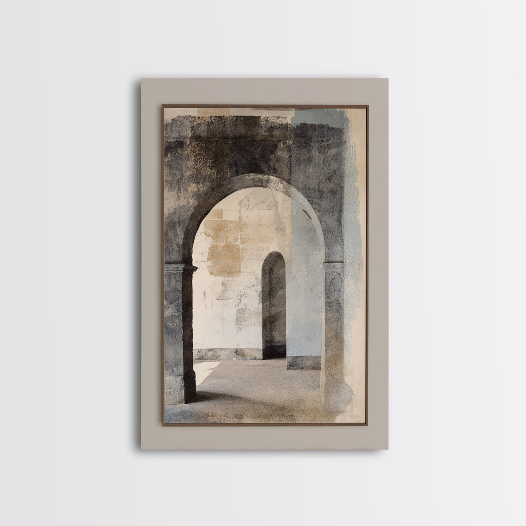 Black and White Architectural Arch Composition Canvas Print, Living Room Art, Minimalist Decor, Living Room Decor, Living, LIR-2x3-15