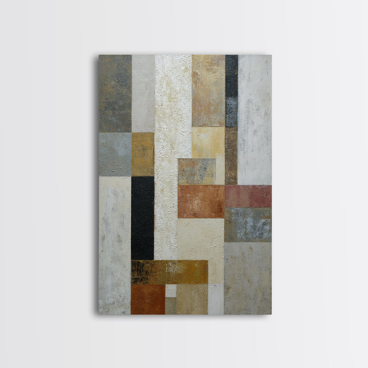 Mid Century Geometric Artwork Canvas Print, Living Room Art, Gallery Decor, Living Room Decor, Fine Art, Living, Wall Art, LIR-2x3-16