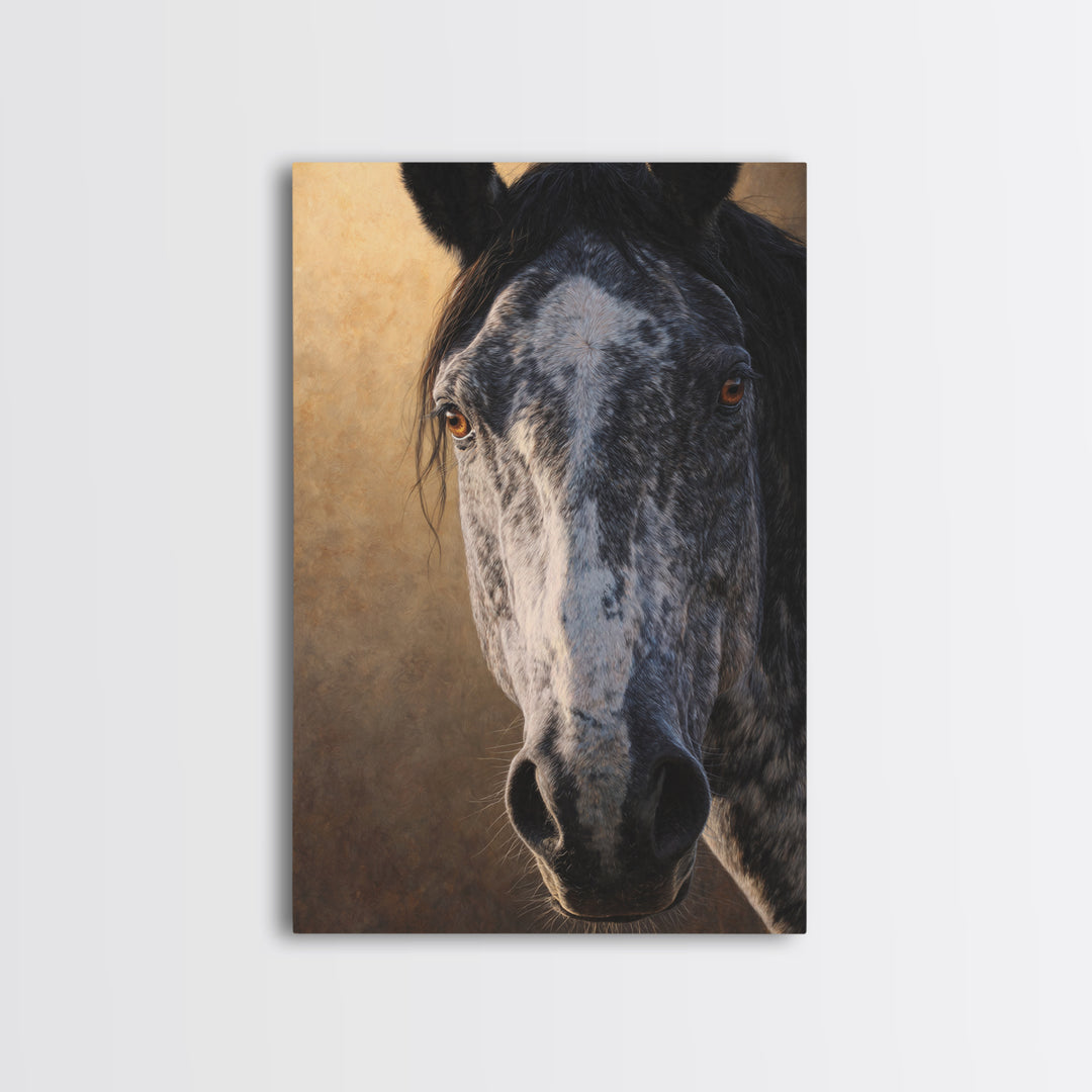 Contemporary Horse Portrait Framed Canvas Print, Living Room Art, Home Decor, Living Room Decor, Fine Art, Living, LIR-2x3-18