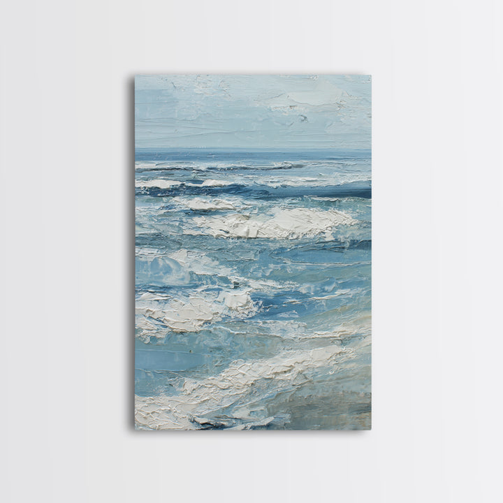 Coastal Aerial Shoreline Framed Canvas Print, Living Room Art, Contemporary Art, Living Room Decor, Fine Art, Living, LIR-2x3-19