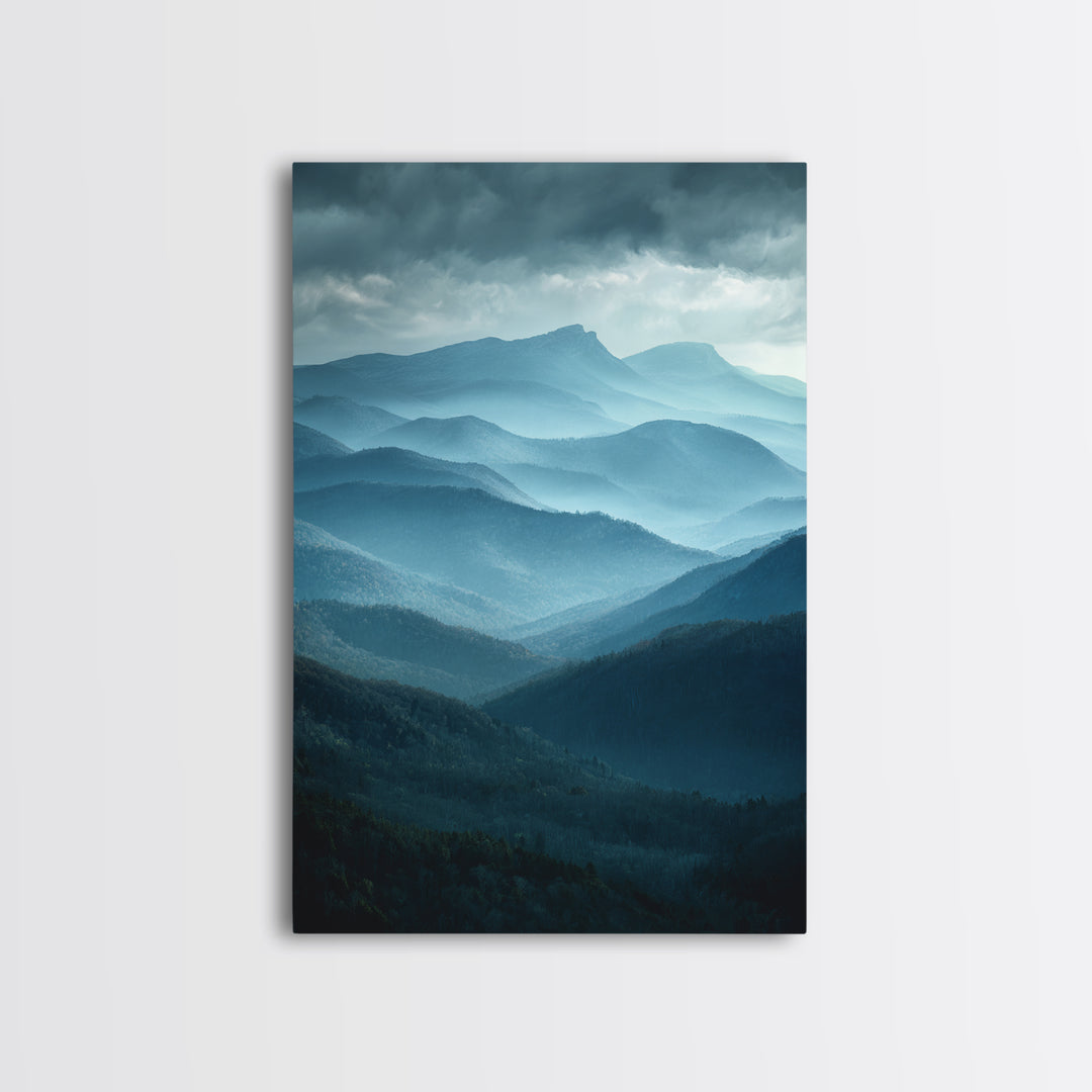 Classic Mountain Panorama for Cozy Interiors Framed Canvas Print, Living Room Art, Modern Decor, Living Room Decor, Living, LIR-2x3-24