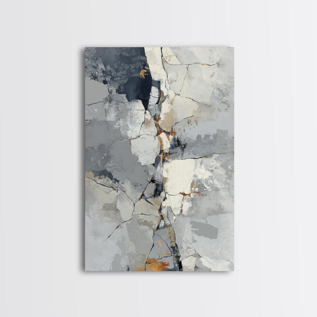 Monochrome Stone Texture Abstraction Canvas Print, Living Room Art, Printable Wall Art, Living Room Decor, Abstract Art, Living, LIR-2x3-29
