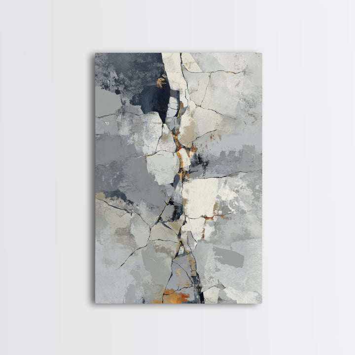 Monochrome Stone Texture Abstraction Canvas Print, Living Room Art, Printable Wall Art, Living Room Decor, Abstract Art, Living, LIR-2x3-29